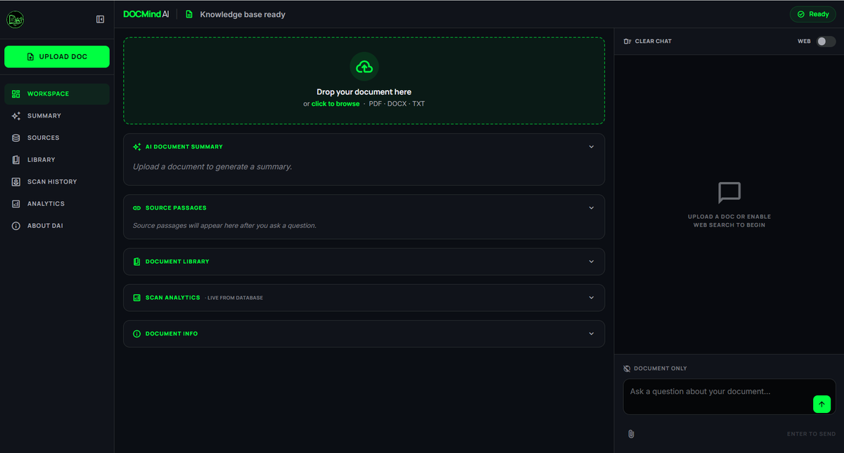 DocMindAI: Enterprise Hybrid RAG Engine